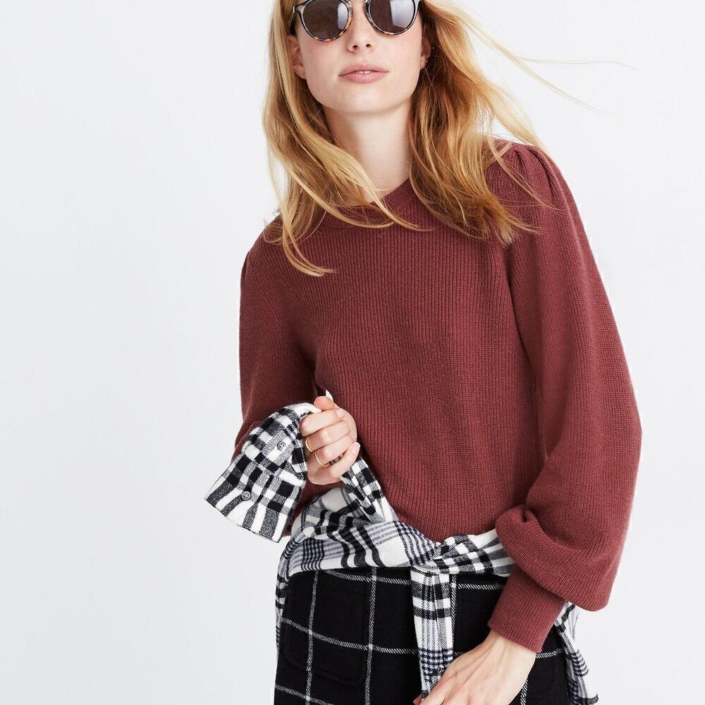 Madewell Baybrook Pullover Merino Wool Alpaca Blend Ribbed Sweater Size XXS New